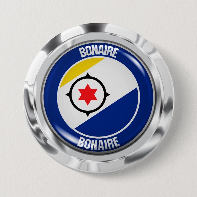 Bonaire Round Emblem Button (Front)