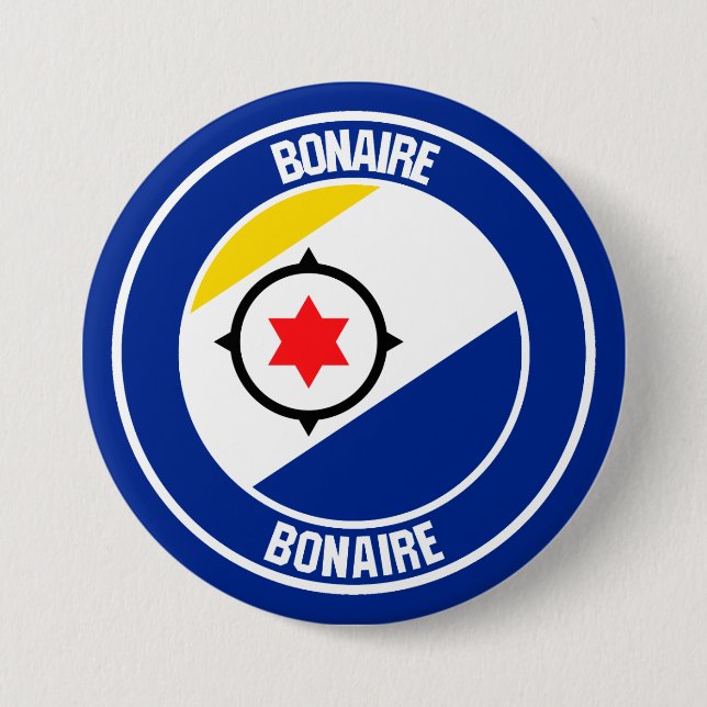 Bonaire Round Emblem Button (Front)