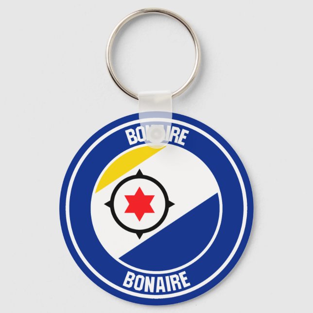 Bonaire Round Emblem Keychain (Front)