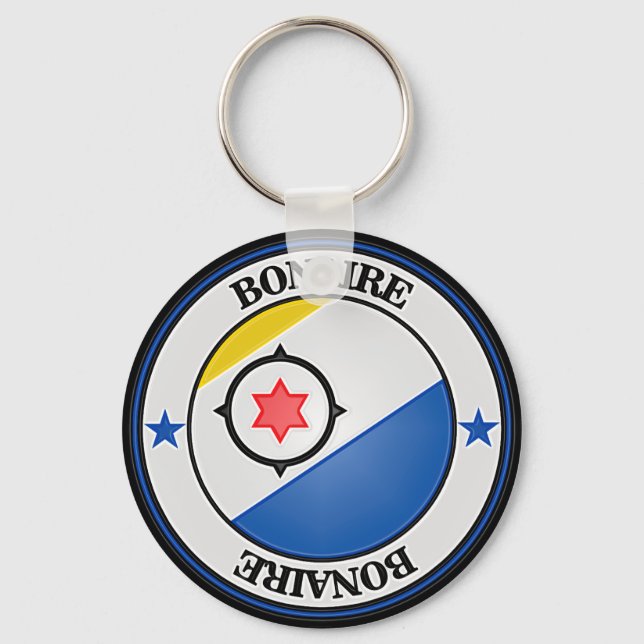 Bonaire Round Emblem Keychain (Front)