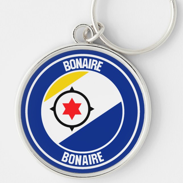 Bonaire Round Emblem Keychain (Front)