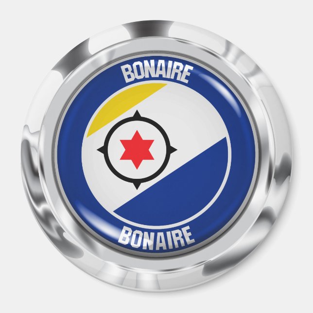 Bonaire Round Emblem Magnet (Front)