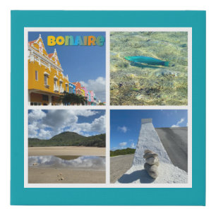 Bonaire Scenic Photo Collage Faux Canvas Print