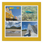 Bonaire Scenic Photo Collage Faux Canvas Print