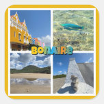 Bonaire Scenic Photo Collage Square Sticker