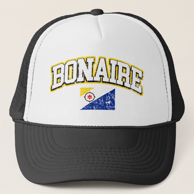 Bonaire Vintage Flag Trucker Hat (Front)