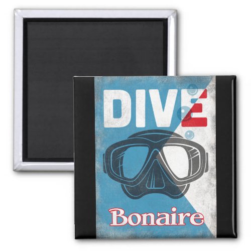 Bonaire Vintage Scuba Diving Mask Magnet