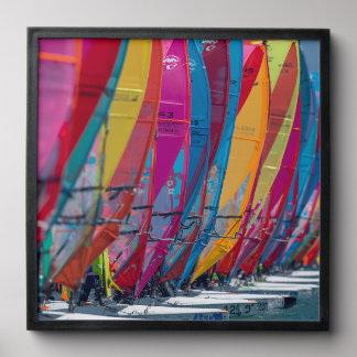 Bonaire wind surfers poster peel and stick photo tile