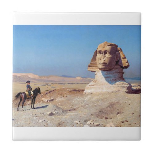Bonaparte Before The Sphinx By Jean Leon Gerome Ceramic Tile