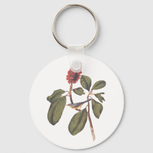 Bonaparte Flycatcher Canada Warbler Audubon Bird  Keychain