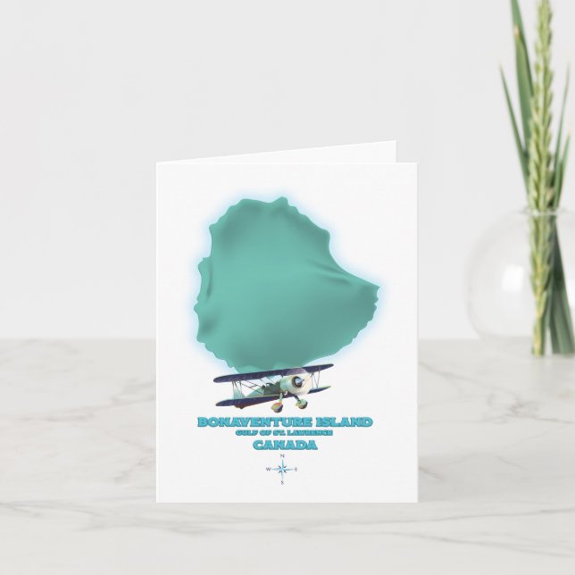 Bonaventure Island Canada map Holiday Card (Front)