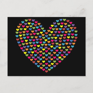 BonBon Rainbow Love Hearts Postcard