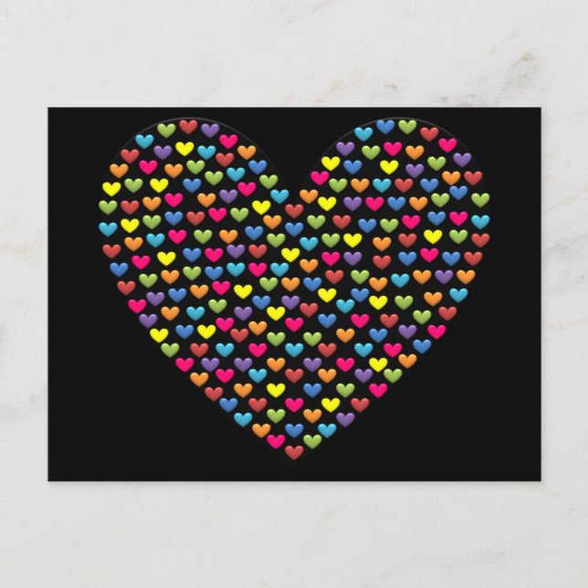 BonBon Rainbow Love Hearts Postcard (Front)