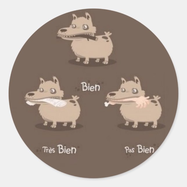 BonChien Classic Round Sticker (Front)