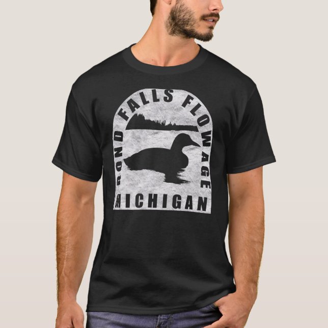 Bond Falls Flowage Loon Michigan T-Shirt (Front)