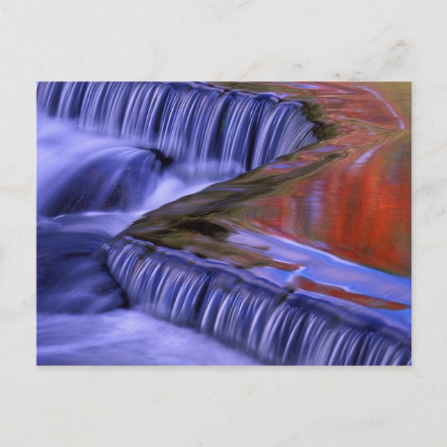 Bond Falls; Reflecting Fall Colored Leaves; Postcard (Front)