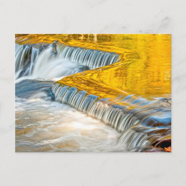 Bond Falls Reflecting Fall Colors Postcard (Front)