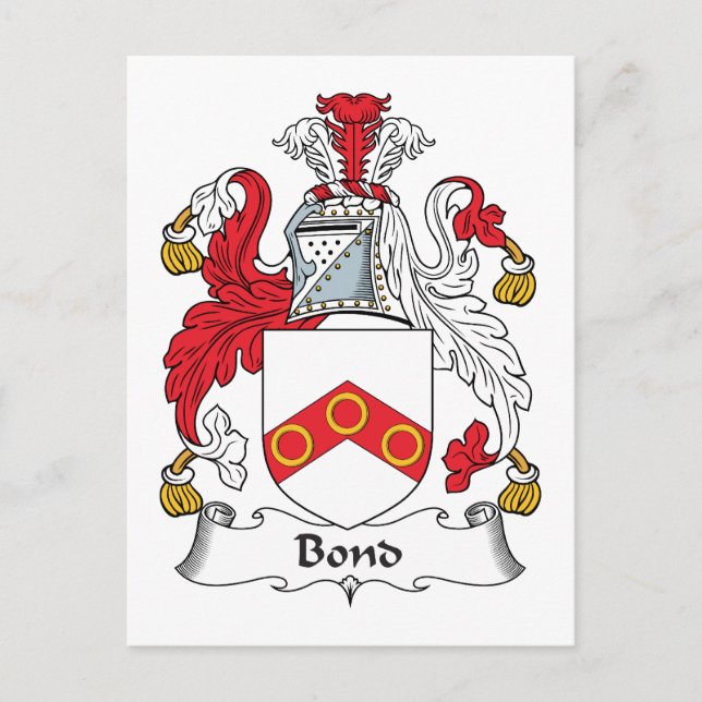 Bond Family Crest Postcard (Front)