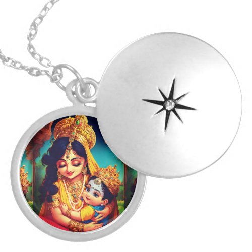 Bond of Love Mother and Child Print Necklace Locket Necklace