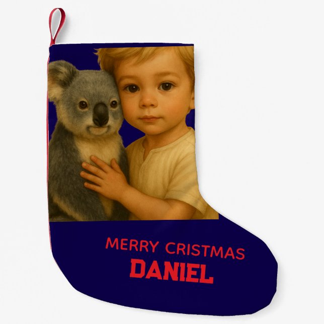 Bond of the Wild and Innocent (Koala) Small Christmas Stocking (Front)