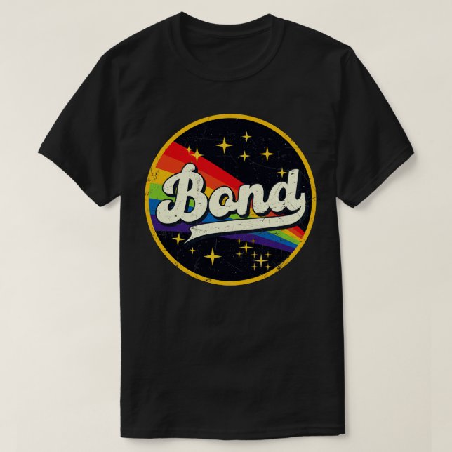 Bond Rainbow In Space Vintage GrungeStyle T-Shirt (Design Front)