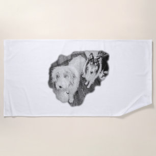 Bonded in Black & White Beach Towel