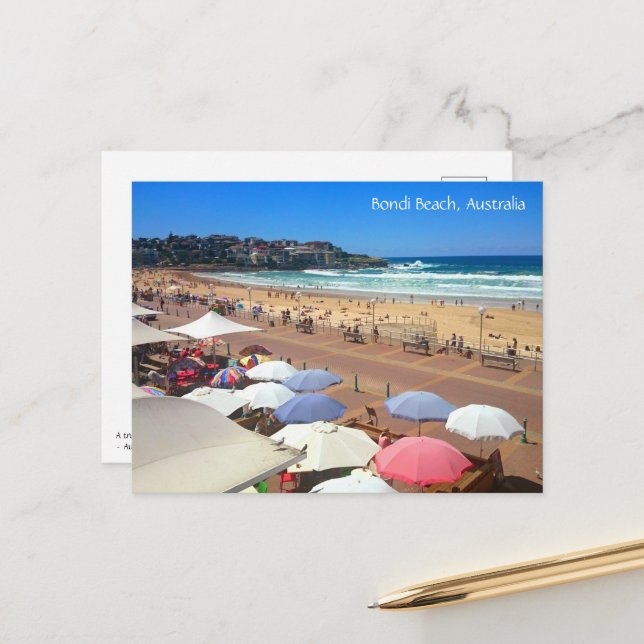 Bondi Beach, Australia and Quote Holiday Postcard (Front/Back In Situ)