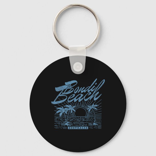 Bondi Beach Australia Distressed Surf Beach  Keychain (Front)