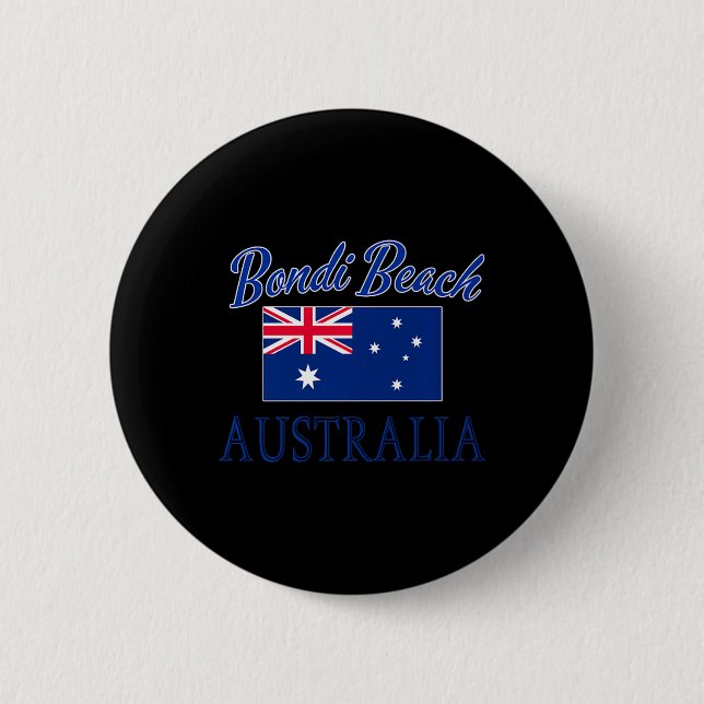 Bondi Beach Australia Flag  Button (Front)