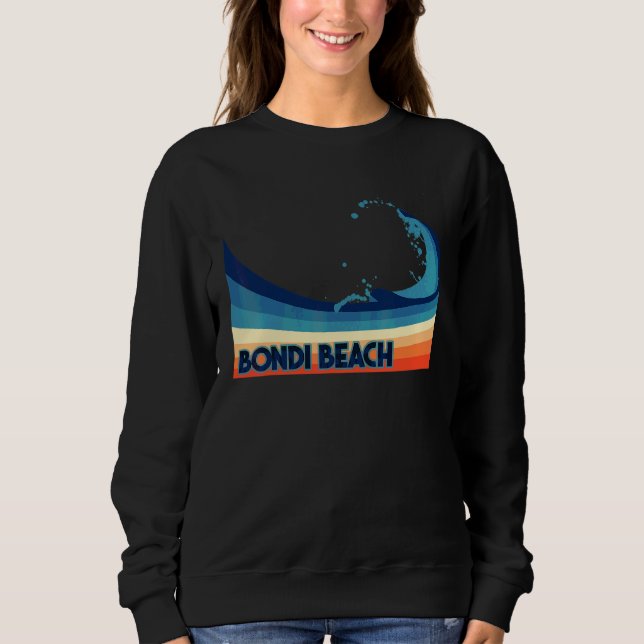 Bondi Beach Australia Retro Surf  Sailing & Fishin Sweatshirt (Front)