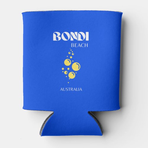 Bondi Beach Bondi Beach Travel Art Blue Can Cooler