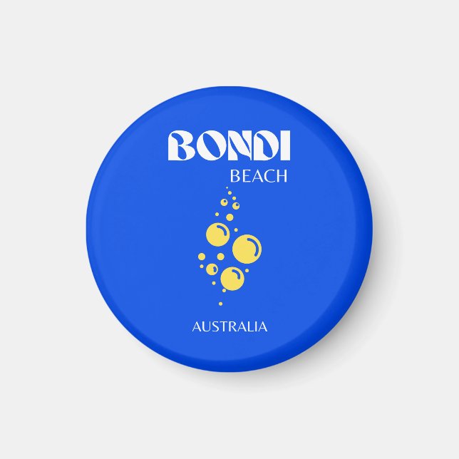Bondi Beach, Bondi Beach Travel Art, Blue Magnet (Front)