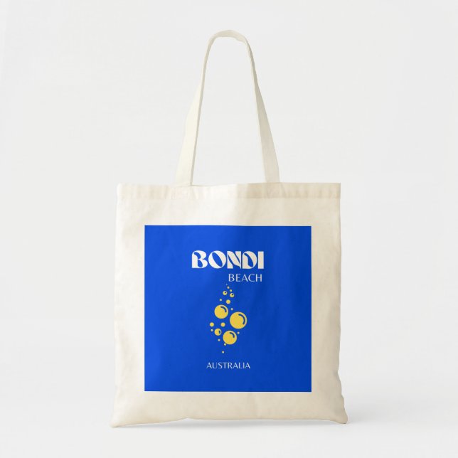 Bondi Beach, Bondi Beach Travel Art, Blue Tote Bag (Front)