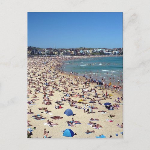 bondi beach busy postcard