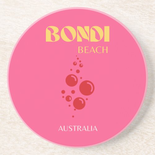 Bondi Beach Pink Coaster