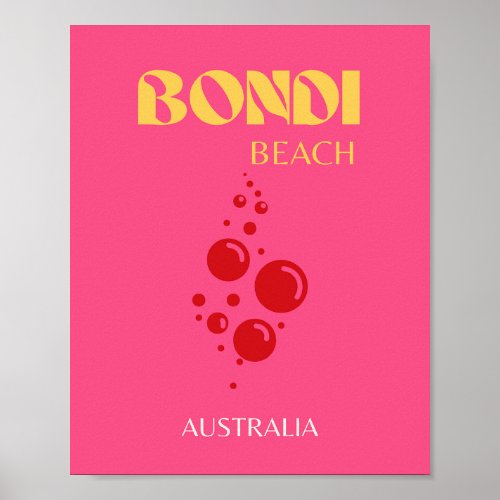 Bondi Beach Pink Poster