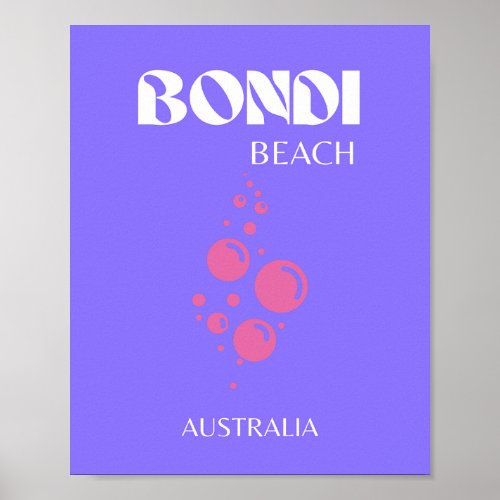 Bondi Beach Purple Lilac Poster