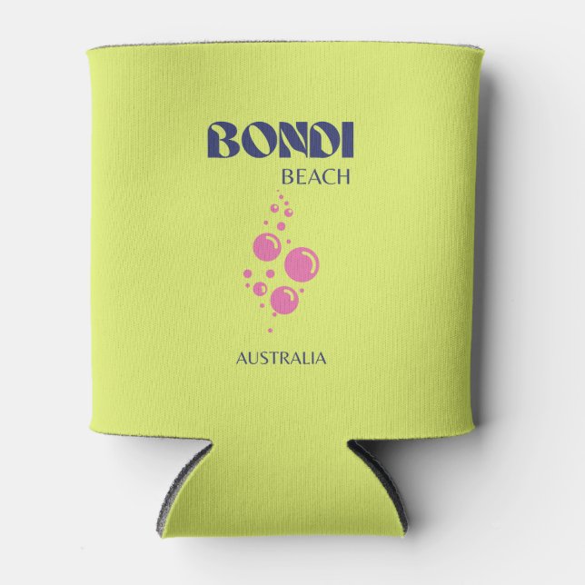 Bondi Beach, Yellow Lime Can Cooler (Front)