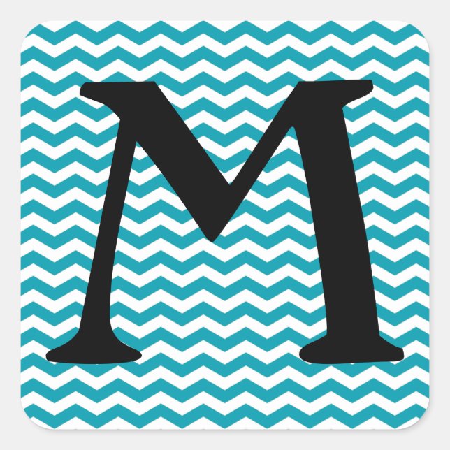 Bondi Blue Wave Chevron Square Sticker (Front)