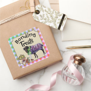 bonding treats square sticker