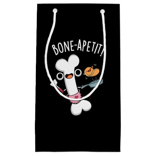 Bone Apetit Funny Cooking Pun Dark BG Small Gift Bag