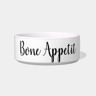 Bone Appetit funny dog puppy pet bowl saying quote