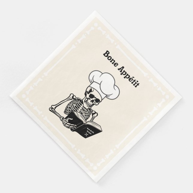 Bone Appétit Halloween Skeleton Dinner Napkins (Corner)