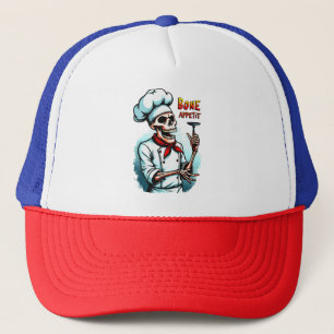 Bone Appetit Halloween T-Shirt – Skeleton Chef Trucker Hat