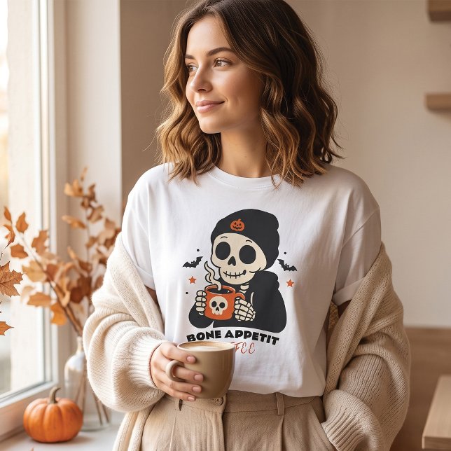 Bone Appetit Skeleton Coffee Halloween T-Shirt (Creator Uploaded)