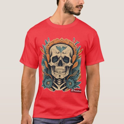 Bone Appetit Skeleton Sticker Tee T_Shirt