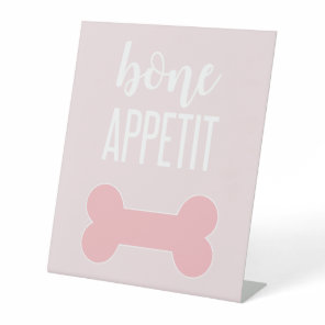 Bone Appetite Puppy Birthday Party Sign pink