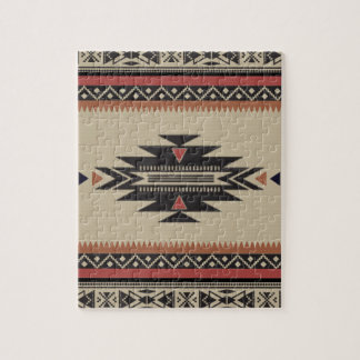 Bone, Black, Rust American Indian Style Jigsaw Puzzle