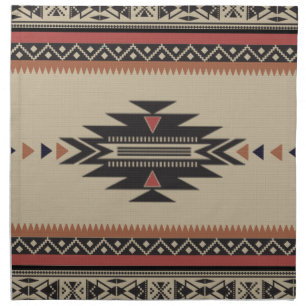 Bone, Black, Rust American Indian Style Napkin