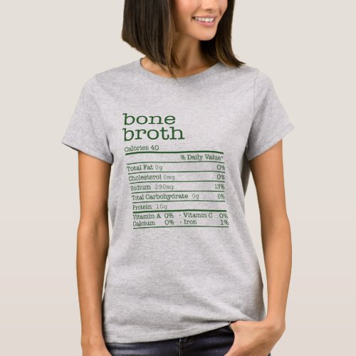 Bone Broth Nutrition Facts For Thanksgiving T_Shirt